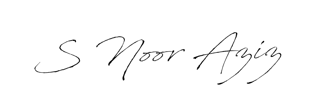 if you are searching for the best signature style for your name S Noor Aziz. so please give up your signature search. here we have designed multiple signature styles  using Antro_Vectra. S Noor Aziz signature style 6 images and pictures png