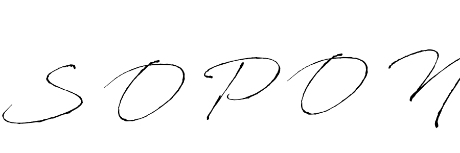 S O P O N stylish signature style. Best Handwritten Sign (Antro_Vectra) for my name. Handwritten Signature Collection Ideas for my name S O P O N. S O P O N signature style 6 images and pictures png