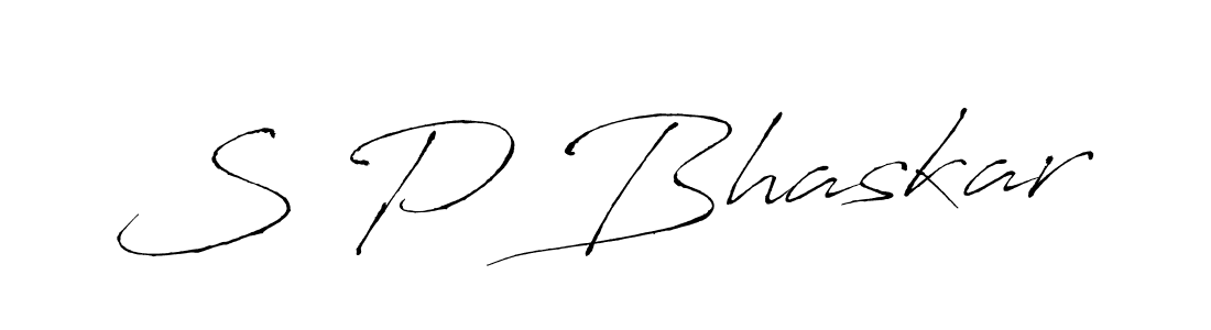 How to make S P Bhaskar name signature. Use Antro_Vectra style for creating short signs online. This is the latest handwritten sign. S P Bhaskar signature style 6 images and pictures png