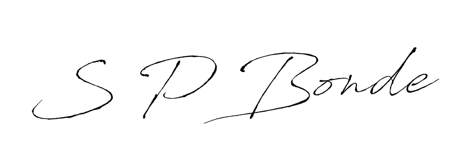 S P Bonde stylish signature style. Best Handwritten Sign (Antro_Vectra) for my name. Handwritten Signature Collection Ideas for my name S P Bonde. S P Bonde signature style 6 images and pictures png