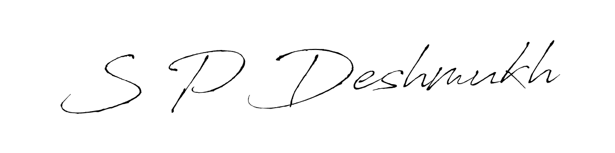 S P Deshmukh stylish signature style. Best Handwritten Sign (Antro_Vectra) for my name. Handwritten Signature Collection Ideas for my name S P Deshmukh. S P Deshmukh signature style 6 images and pictures png