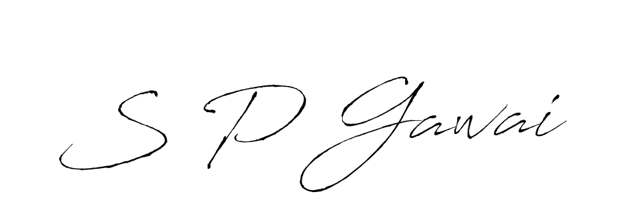 Create a beautiful signature design for name S P Gawai. With this signature (Antro_Vectra) fonts, you can make a handwritten signature for free. S P Gawai signature style 6 images and pictures png