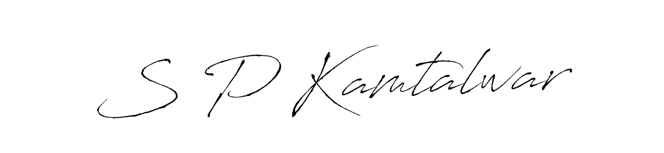 Make a beautiful signature design for name S P Kamtalwar. With this signature (Antro_Vectra) style, you can create a handwritten signature for free. S P Kamtalwar signature style 6 images and pictures png