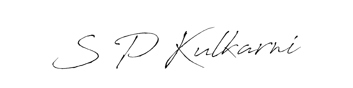 The best way (Antro_Vectra) to make a short signature is to pick only two or three words in your name. The name S P Kulkarni include a total of six letters. For converting this name. S P Kulkarni signature style 6 images and pictures png