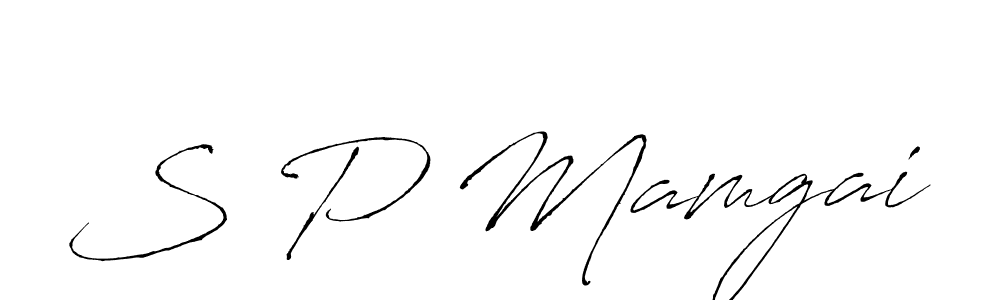 How to make S P Mamgai name signature. Use Antro_Vectra style for creating short signs online. This is the latest handwritten sign. S P Mamgai signature style 6 images and pictures png