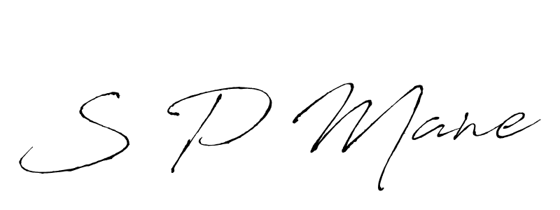 Make a beautiful signature design for name S P Mane. With this signature (Antro_Vectra) style, you can create a handwritten signature for free. S P Mane signature style 6 images and pictures png