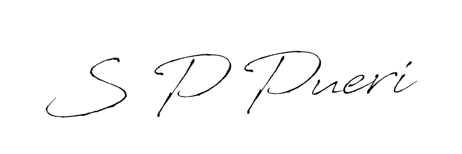 How to make S P Pueri signature? Antro_Vectra is a professional autograph style. Create handwritten signature for S P Pueri name. S P Pueri signature style 6 images and pictures png