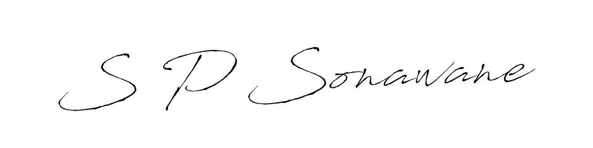 Make a beautiful signature design for name S P Sonawane. With this signature (Antro_Vectra) style, you can create a handwritten signature for free. S P Sonawane signature style 6 images and pictures png