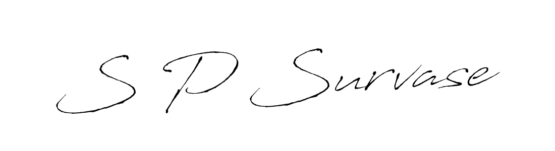 How to make S P Survase name signature. Use Antro_Vectra style for creating short signs online. This is the latest handwritten sign. S P Survase signature style 6 images and pictures png
