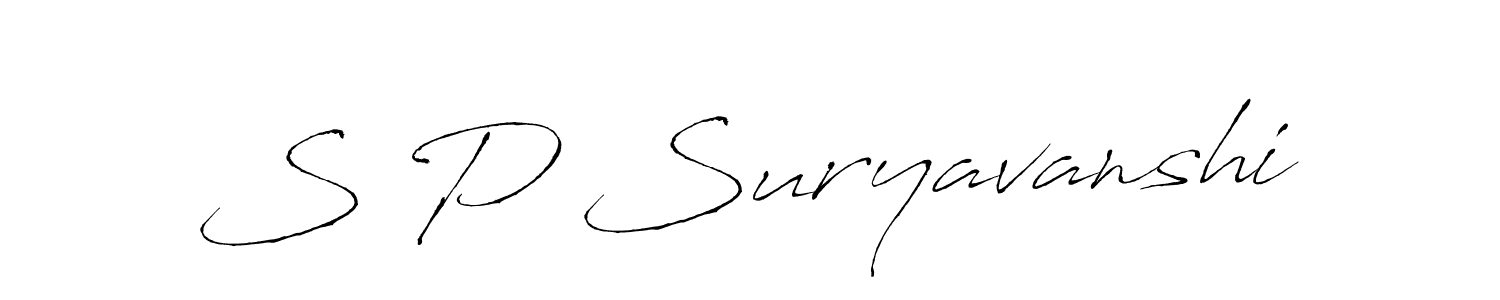 Make a beautiful signature design for name S P Suryavanshi. With this signature (Antro_Vectra) style, you can create a handwritten signature for free. S P Suryavanshi signature style 6 images and pictures png