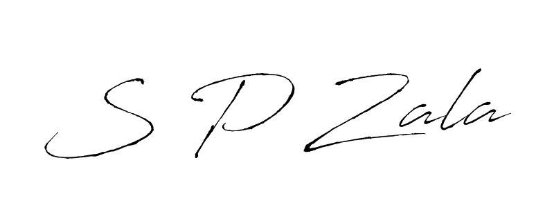 S P Zala stylish signature style. Best Handwritten Sign (Antro_Vectra) for my name. Handwritten Signature Collection Ideas for my name S P Zala. S P Zala signature style 6 images and pictures png