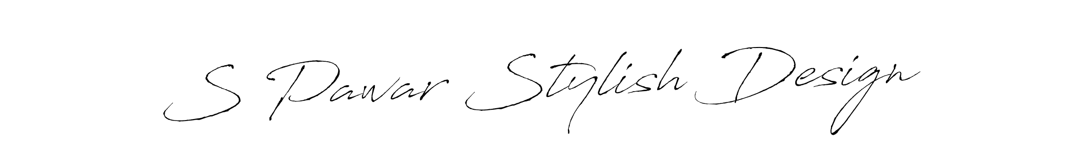 How to make S Pawar Stylish Design name signature. Use Antro_Vectra style for creating short signs online. This is the latest handwritten sign. S Pawar Stylish Design signature style 6 images and pictures png