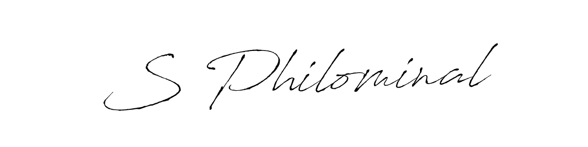 Make a beautiful signature design for name S Philominal. With this signature (Antro_Vectra) style, you can create a handwritten signature for free. S Philominal signature style 6 images and pictures png