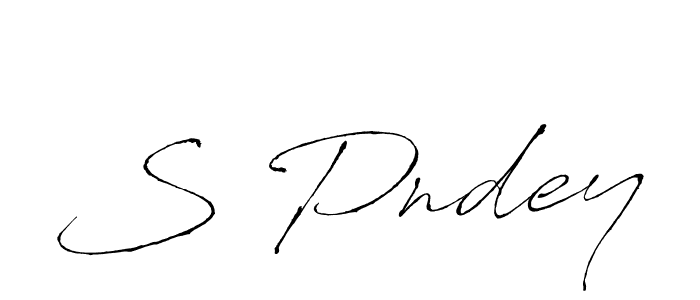 How to make S Pndey name signature. Use Antro_Vectra style for creating short signs online. This is the latest handwritten sign. S Pndey signature style 6 images and pictures png