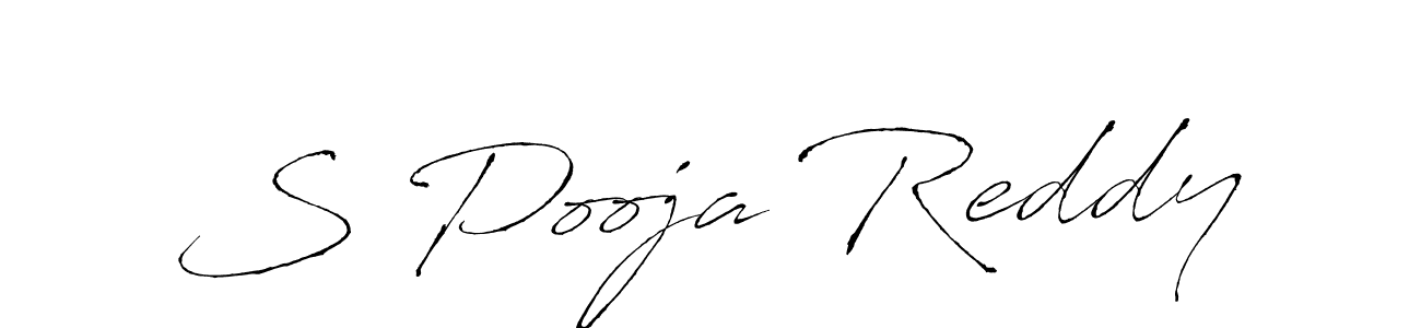 The best way (Antro_Vectra) to make a short signature is to pick only two or three words in your name. The name S Pooja Reddy include a total of six letters. For converting this name. S Pooja Reddy signature style 6 images and pictures png