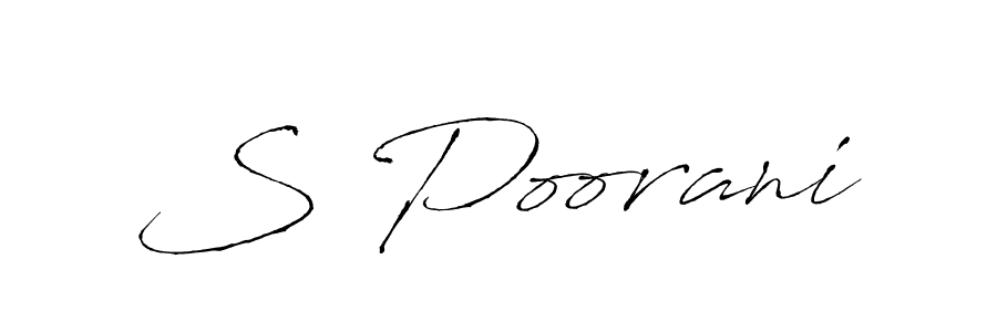 S Poorani stylish signature style. Best Handwritten Sign (Antro_Vectra) for my name. Handwritten Signature Collection Ideas for my name S Poorani. S Poorani signature style 6 images and pictures png