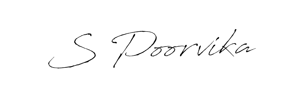 Create a beautiful signature design for name S Poorvika. With this signature (Antro_Vectra) fonts, you can make a handwritten signature for free. S Poorvika signature style 6 images and pictures png