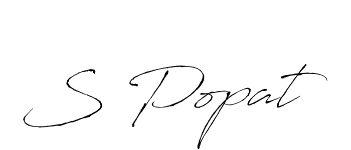 Create a beautiful signature design for name S Popat. With this signature (Antro_Vectra) fonts, you can make a handwritten signature for free. S Popat signature style 6 images and pictures png