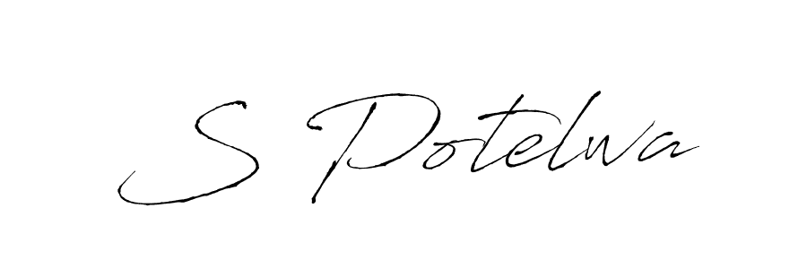 How to make S Potelwa name signature. Use Antro_Vectra style for creating short signs online. This is the latest handwritten sign. S Potelwa signature style 6 images and pictures png