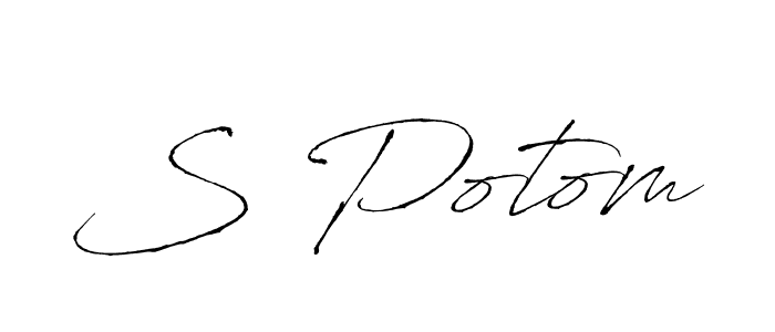 Antro_Vectra is a professional signature style that is perfect for those who want to add a touch of class to their signature. It is also a great choice for those who want to make their signature more unique. Get S Potom name to fancy signature for free. S Potom signature style 6 images and pictures png