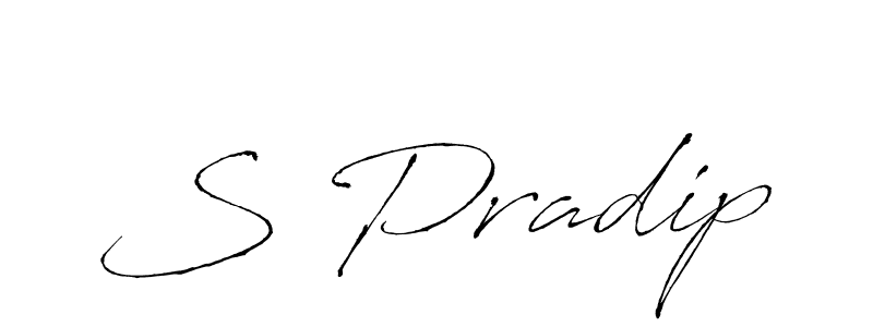 Make a beautiful signature design for name S Pradip. With this signature (Antro_Vectra) style, you can create a handwritten signature for free. S Pradip signature style 6 images and pictures png