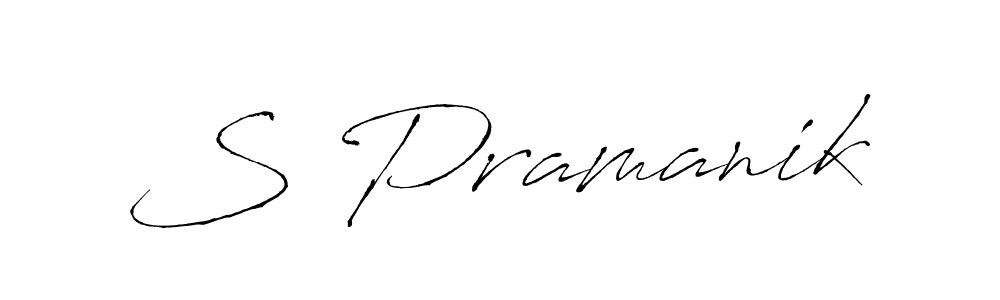 Make a beautiful signature design for name S Pramanik. With this signature (Antro_Vectra) style, you can create a handwritten signature for free. S Pramanik signature style 6 images and pictures png