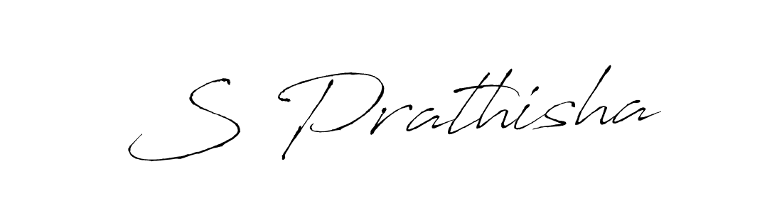 Make a beautiful signature design for name S Prathisha. With this signature (Antro_Vectra) style, you can create a handwritten signature for free. S Prathisha signature style 6 images and pictures png