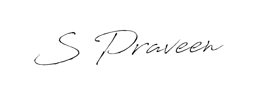 Make a beautiful signature design for name S Praveen. With this signature (Antro_Vectra) style, you can create a handwritten signature for free. S Praveen signature style 6 images and pictures png