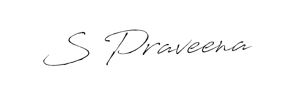 Design your own signature with our free online signature maker. With this signature software, you can create a handwritten (Antro_Vectra) signature for name S Praveena. S Praveena signature style 6 images and pictures png