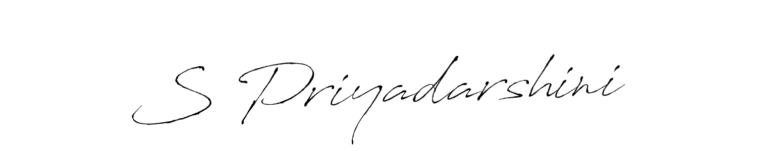 Design your own signature with our free online signature maker. With this signature software, you can create a handwritten (Antro_Vectra) signature for name S Priyadarshini. S Priyadarshini signature style 6 images and pictures png