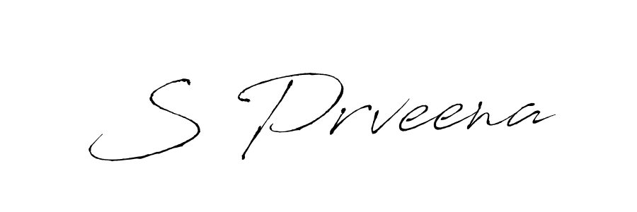 Design your own signature with our free online signature maker. With this signature software, you can create a handwritten (Antro_Vectra) signature for name S Prveena. S Prveena signature style 6 images and pictures png