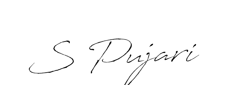 How to make S Pujari signature? Antro_Vectra is a professional autograph style. Create handwritten signature for S Pujari name. S Pujari signature style 6 images and pictures png