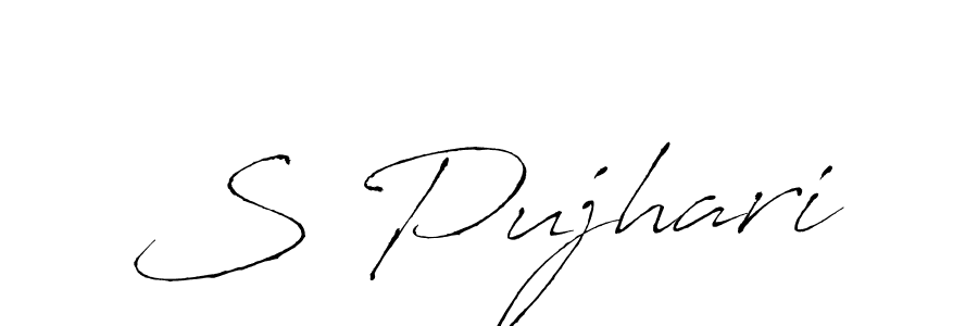 Create a beautiful signature design for name S Pujhari. With this signature (Antro_Vectra) fonts, you can make a handwritten signature for free. S Pujhari signature style 6 images and pictures png