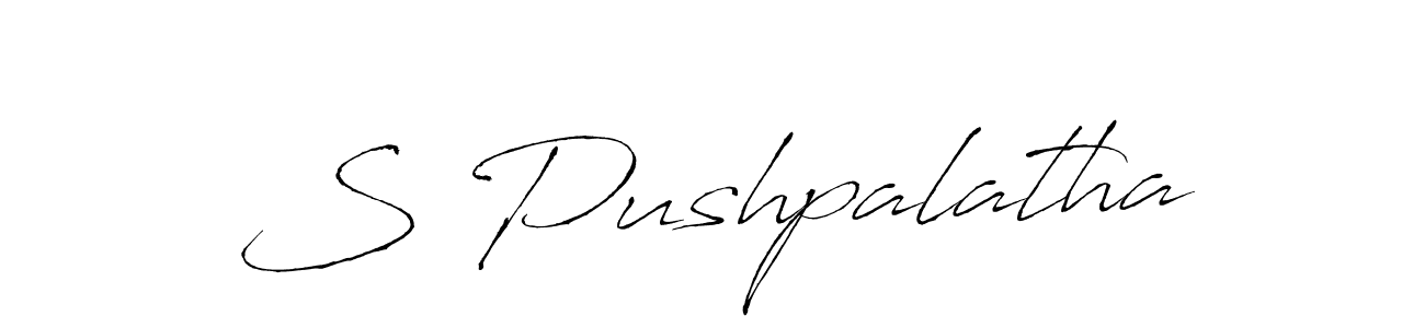 Make a beautiful signature design for name S Pushpalatha. With this signature (Antro_Vectra) style, you can create a handwritten signature for free. S Pushpalatha signature style 6 images and pictures png