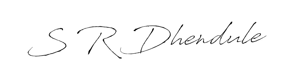 Make a beautiful signature design for name S R Dhendule. With this signature (Antro_Vectra) style, you can create a handwritten signature for free. S R Dhendule signature style 6 images and pictures png