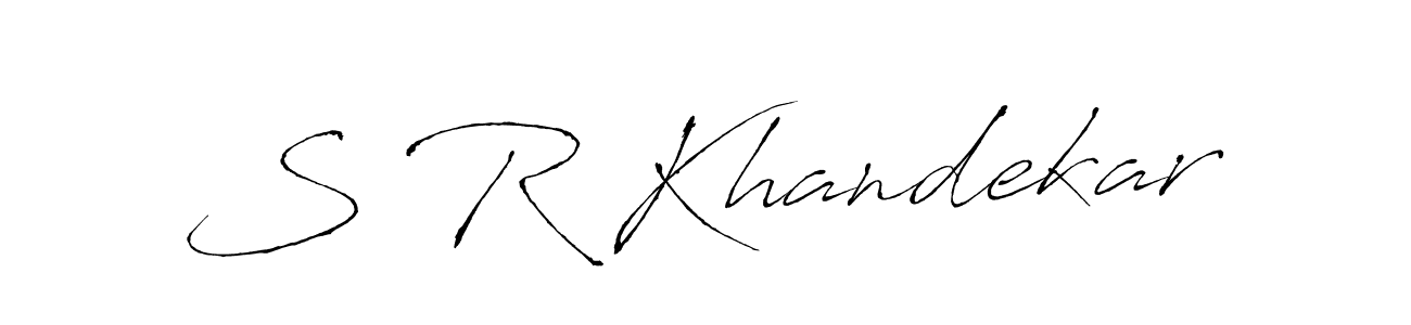 Design your own signature with our free online signature maker. With this signature software, you can create a handwritten (Antro_Vectra) signature for name S R Khandekar. S R Khandekar signature style 6 images and pictures png