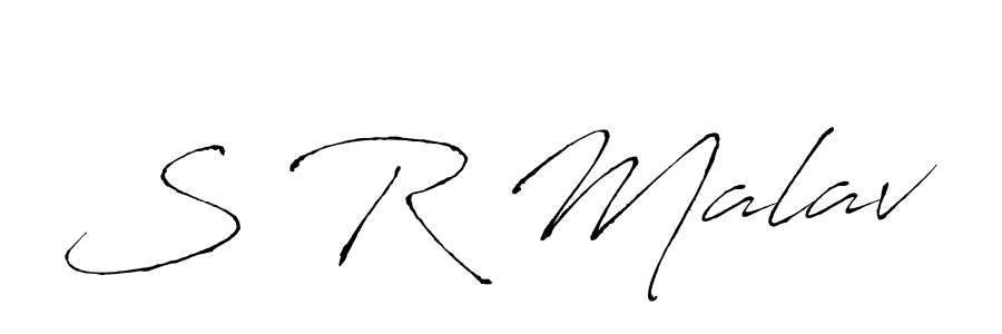 Make a beautiful signature design for name S R Malav. With this signature (Antro_Vectra) style, you can create a handwritten signature for free. S R Malav signature style 6 images and pictures png