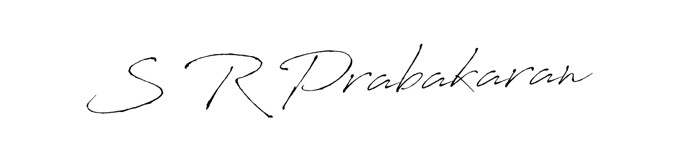 How to make S R Prabakaran name signature. Use Antro_Vectra style for creating short signs online. This is the latest handwritten sign. S R Prabakaran signature style 6 images and pictures png