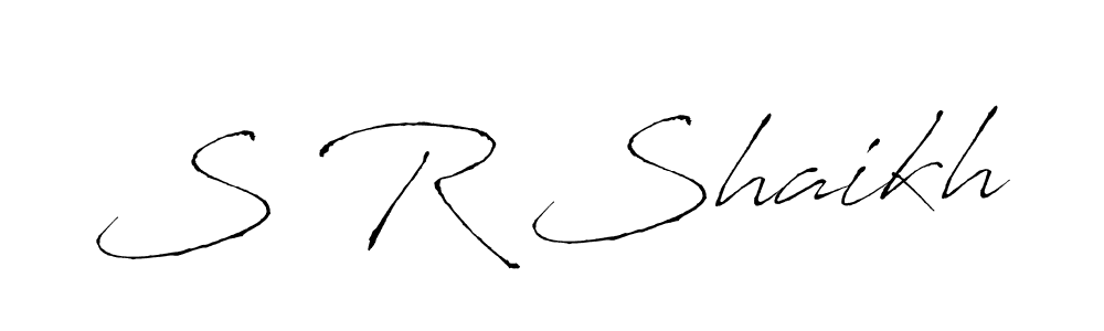 Make a beautiful signature design for name S R Shaikh. With this signature (Antro_Vectra) style, you can create a handwritten signature for free. S R Shaikh signature style 6 images and pictures png