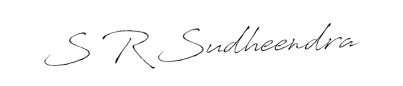 Make a beautiful signature design for name S R Sudheendra. With this signature (Antro_Vectra) style, you can create a handwritten signature for free. S R Sudheendra signature style 6 images and pictures png