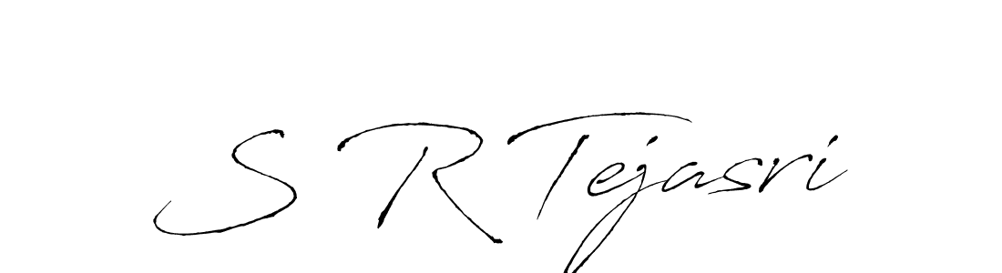 You should practise on your own different ways (Antro_Vectra) to write your name (S R Tejasri) in signature. don't let someone else do it for you. S R Tejasri signature style 6 images and pictures png