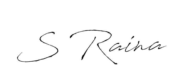 The best way (Antro_Vectra) to make a short signature is to pick only two or three words in your name. The name S Raina include a total of six letters. For converting this name. S Raina signature style 6 images and pictures png