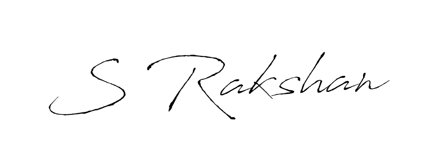 Make a beautiful signature design for name S Rakshan. With this signature (Antro_Vectra) style, you can create a handwritten signature for free. S Rakshan signature style 6 images and pictures png