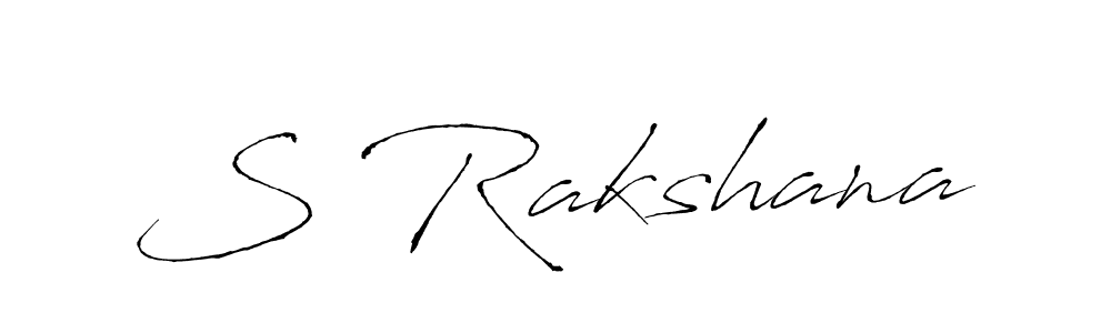 How to make S Rakshana name signature. Use Antro_Vectra style for creating short signs online. This is the latest handwritten sign. S Rakshana signature style 6 images and pictures png