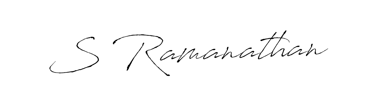 Make a beautiful signature design for name S Ramanathan. With this signature (Antro_Vectra) style, you can create a handwritten signature for free. S Ramanathan signature style 6 images and pictures png