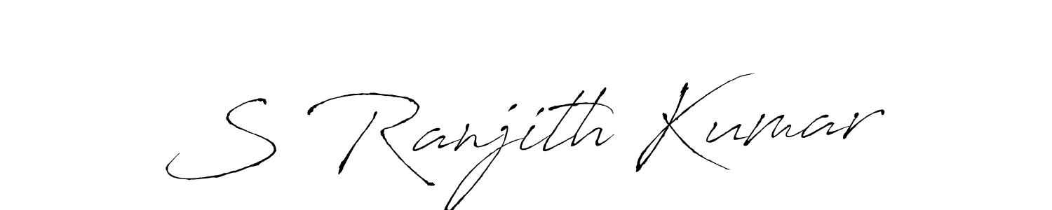 How to make S Ranjith Kumar name signature. Use Antro_Vectra style for creating short signs online. This is the latest handwritten sign. S Ranjith Kumar signature style 6 images and pictures png