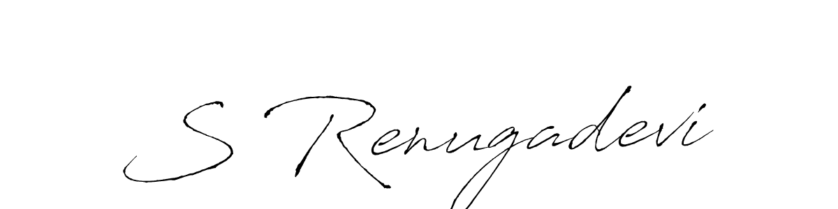 The best way (Antro_Vectra) to make a short signature is to pick only two or three words in your name. The name S Renugadevi include a total of six letters. For converting this name. S Renugadevi signature style 6 images and pictures png