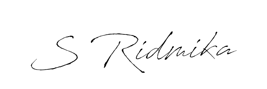 Use a signature maker to create a handwritten signature online. With this signature software, you can design (Antro_Vectra) your own signature for name S Ridmika. S Ridmika signature style 6 images and pictures png