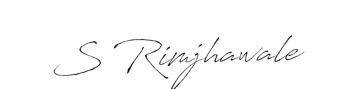 This is the best signature style for the S Rimjhawale name. Also you like these signature font (Antro_Vectra). Mix name signature. S Rimjhawale signature style 6 images and pictures png