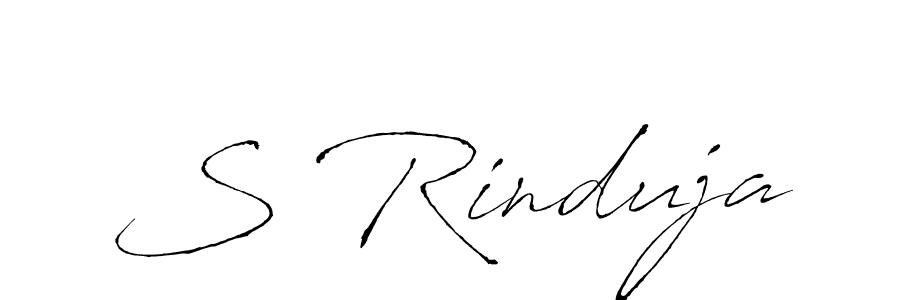 You should practise on your own different ways (Antro_Vectra) to write your name (S Rinduja) in signature. don't let someone else do it for you. S Rinduja signature style 6 images and pictures png
